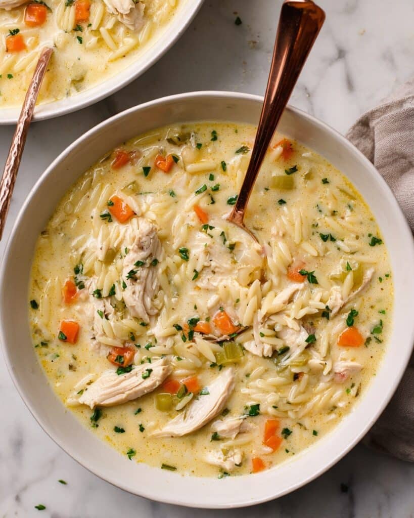 Lemon Chicken Orzo Soup Recipe